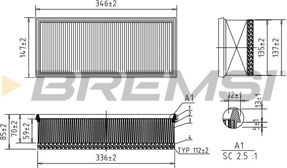 Bremsi FA0531 - Gaisa filtrs ps1.lv