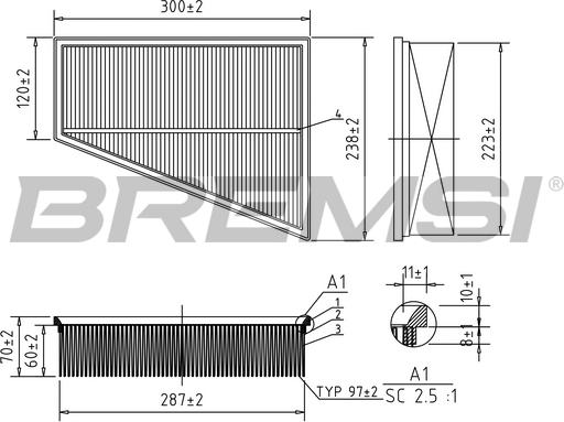 Bremsi FA0532 - Gaisa filtrs ps1.lv