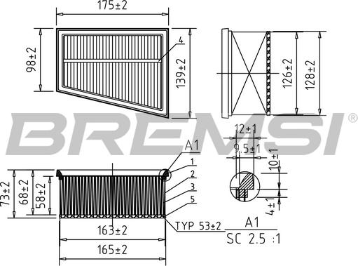 Bremsi FA0644 - Gaisa filtrs ps1.lv