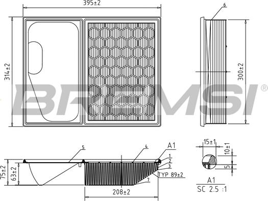 Bremsi FA0642 - Gaisa filtrs ps1.lv