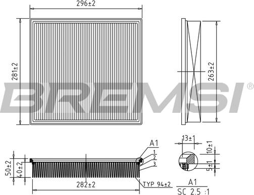 Bremsi FA0654 - Gaisa filtrs ps1.lv