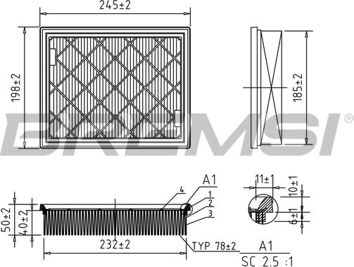 Bremsi FA0603 - Gaisa filtrs ps1.lv