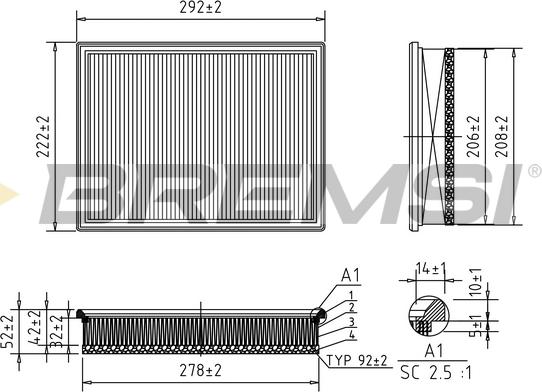 Bremsi FA0610 - Gaisa filtrs ps1.lv