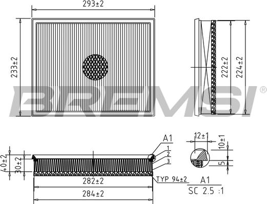 Bremsi FA0617 - Gaisa filtrs ps1.lv