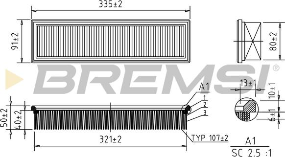 Bremsi FA0630 - Gaisa filtrs ps1.lv