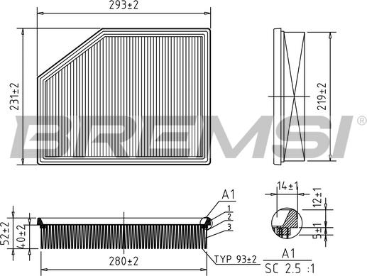 Bremsi FA0626 - Gaisa filtrs ps1.lv