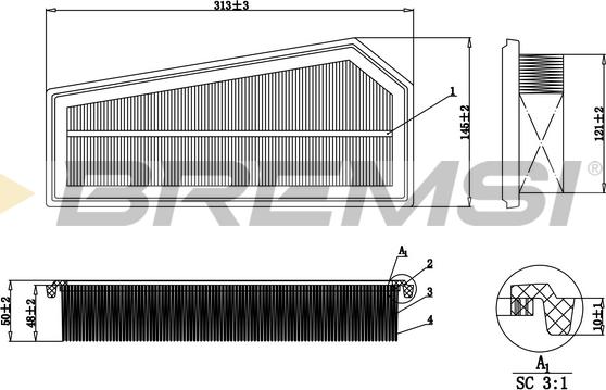 Bremsi FA0627 - Gaisa filtrs ps1.lv