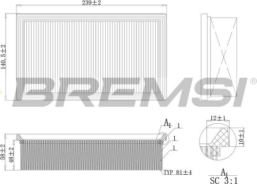 Bremsi FA0131 - Gaisa filtrs ps1.lv