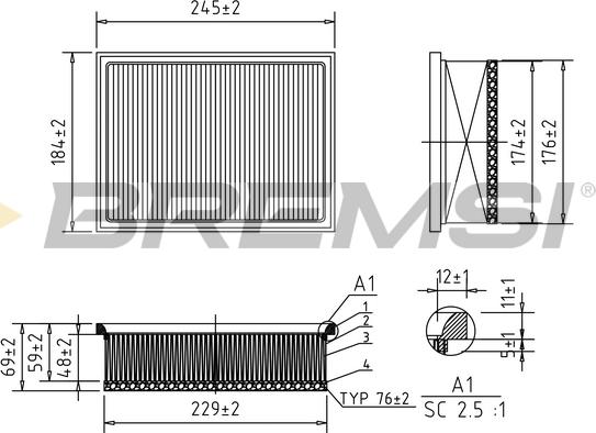 Bremsi FA1571 - Gaisa filtrs ps1.lv