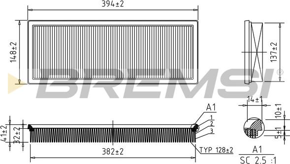 Bremsi FA1659 - Gaisa filtrs ps1.lv