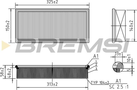 Bremsi FA1624 - Gaisa filtrs ps1.lv