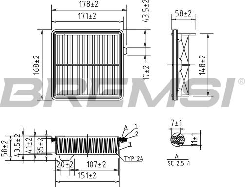 Bremsi FA1041 - Gaisa filtrs ps1.lv