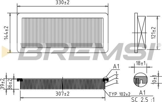 Bremsi FA1037 - Gaisa filtrs ps1.lv