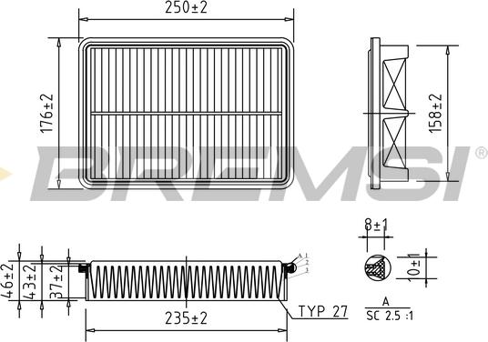 Bremsi FA1022 - Gaisa filtrs ps1.lv