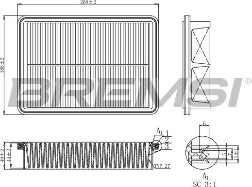 Bremsi FA1192 - Gaisa filtrs ps1.lv