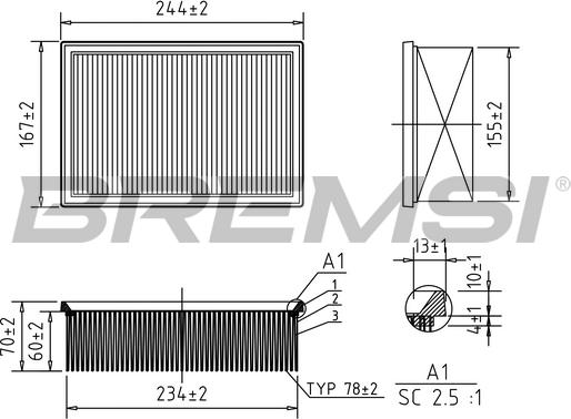 Bremsi FA1148 - Gaisa filtrs ps1.lv