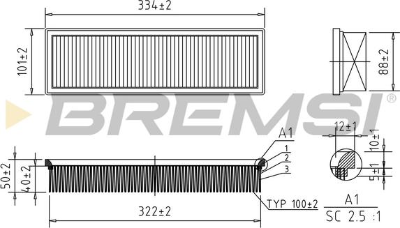 Bremsi FA1159 - Gaisa filtrs ps1.lv