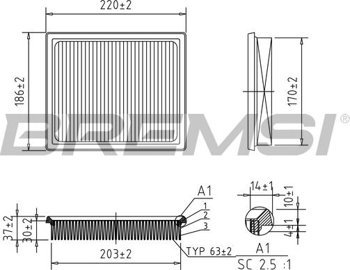 Bremsi FA1165 - Gaisa filtrs ps1.lv