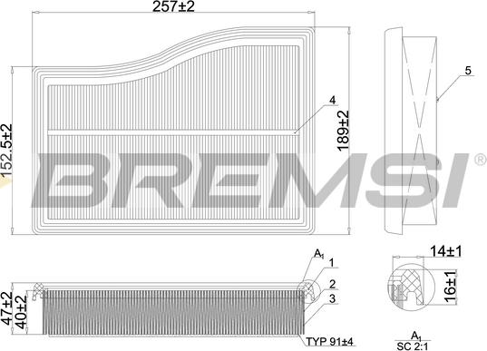 Bremsi FA1101 - Gaisa filtrs ps1.lv