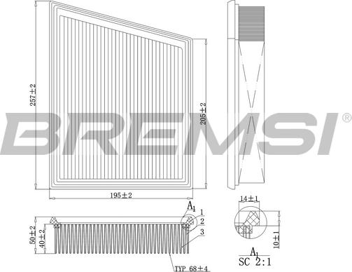Bremsi FA1107 - Gaisa filtrs ps1.lv