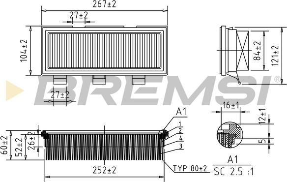 Bremsi FA1352 - Gaisa filtrs ps1.lv