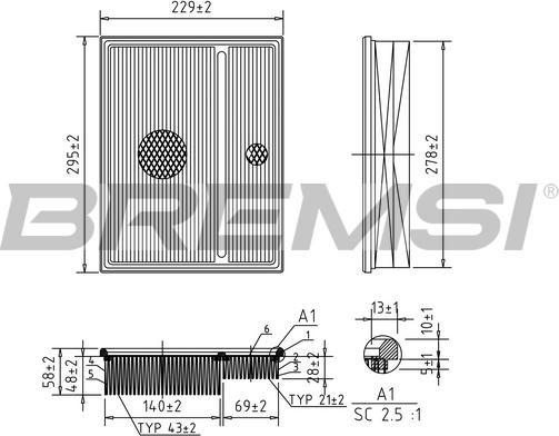 Bremsi FA1368 - Gaisa filtrs ps1.lv