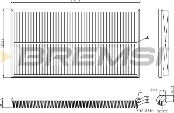 Bremsi FA1244 - Gaisa filtrs ps1.lv