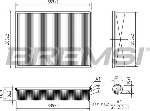 Bremsi FA1246 - Gaisa filtrs ps1.lv