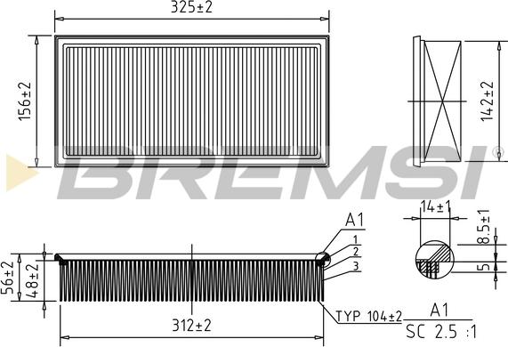 Bremsi FA1264 - Gaisa filtrs ps1.lv