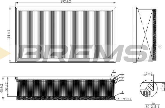 Bremsi FA1214 - Gaisa filtrs ps1.lv