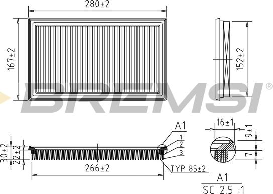 Bremsi FA1212 - Gaisa filtrs ps1.lv