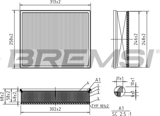 Bremsi FA1230 - Gaisa filtrs ps1.lv