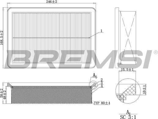 Bremsi FA1227 - Gaisa filtrs ps1.lv