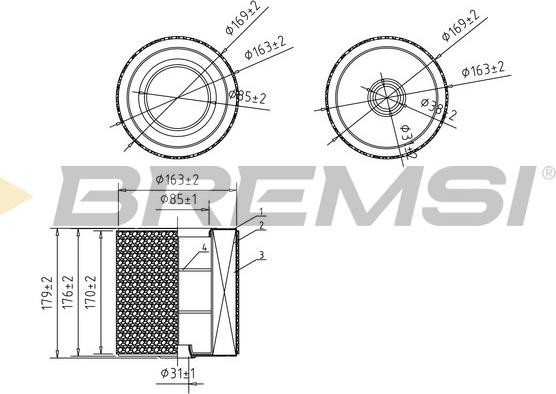 Bremsi FA2402 - Gaisa filtrs ps1.lv