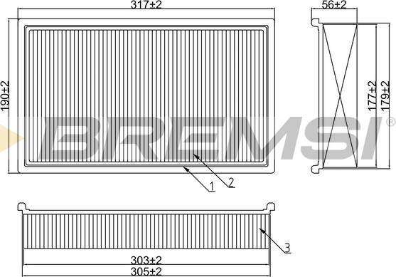 Bremsi FA2042 - Gaisa filtrs ps1.lv