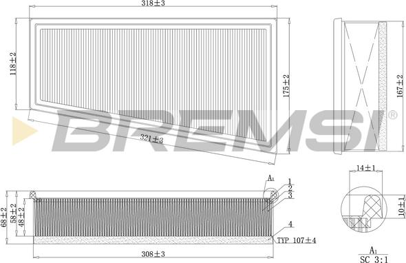 Bremsi FA2004 - Gaisa filtrs ps1.lv