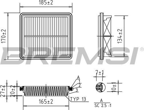 Bremsi FA2035 - Gaisa filtrs ps1.lv