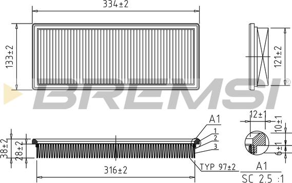 Bremsi FA2031 - Gaisa filtrs ps1.lv