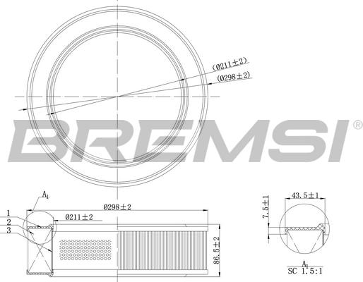 Bremsi FA2072 - Gaisa filtrs ps1.lv