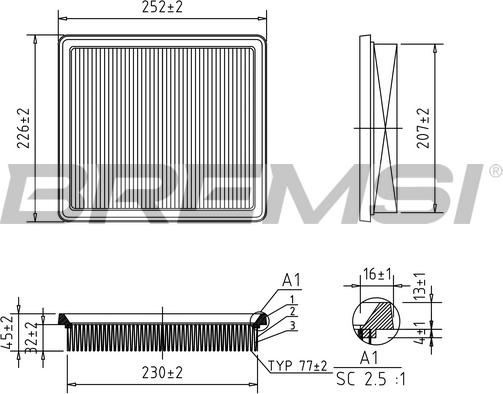 Bremsi FA2145 - Gaisa filtrs ps1.lv