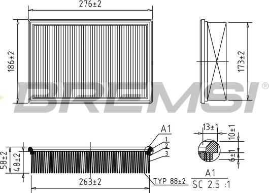 Bremsi FA2154 - Gaisa filtrs ps1.lv