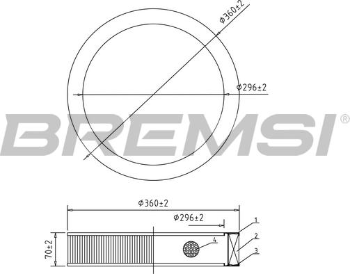 Bremsi FA2167 - Gaisa filtrs ps1.lv