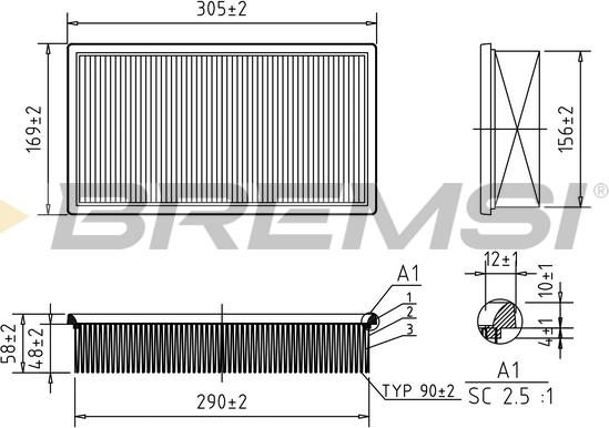 Bremsi FA2103 - Gaisa filtrs ps1.lv