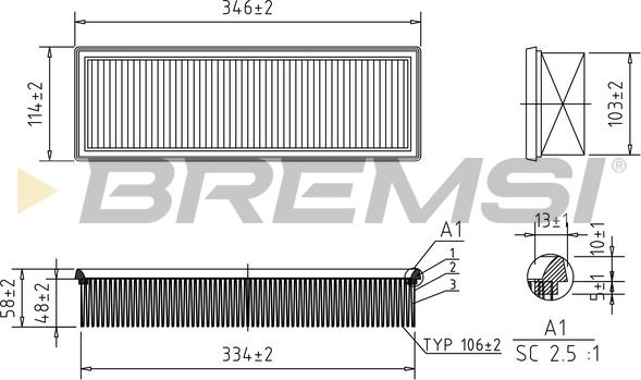 Bremsi FA2119 - Gaisa filtrs ps1.lv