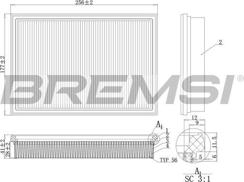 Bremsi FA2115 - Gaisa filtrs ps1.lv