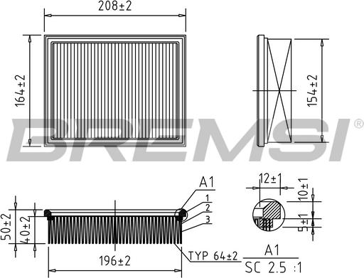 Bremsi FA2136 - Gaisa filtrs ps1.lv