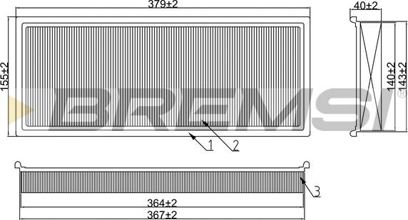 Bremsi FA2323 - Gaisa filtrs ps1.lv