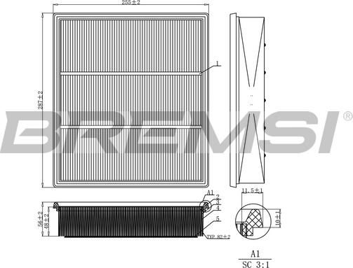 Bremsi FA2260 - Gaisa filtrs ps1.lv