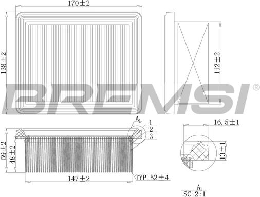 Bremsi FA2217 - Gaisa filtrs ps1.lv