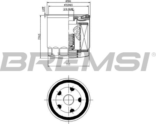 Bremsi FL0033 - Eļļas filtrs ps1.lv